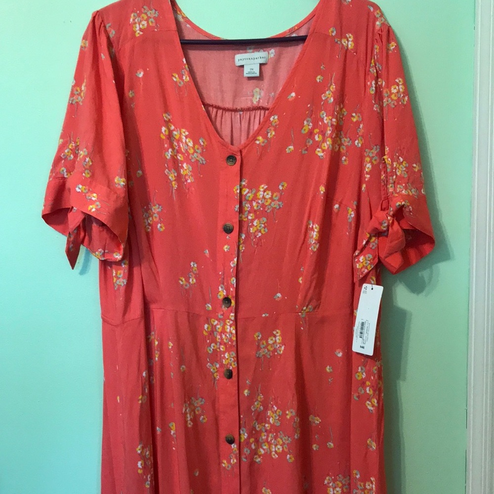 Floral Short Sleeve Midi Dress